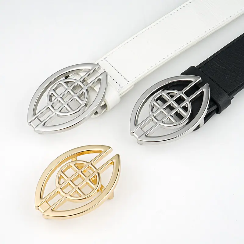 Boucles de ceinture en alliage métallique ajouré pour hommes et femmes, Design personnalisé, en vrac, Logo personnalisé, pour ceinture en cuir