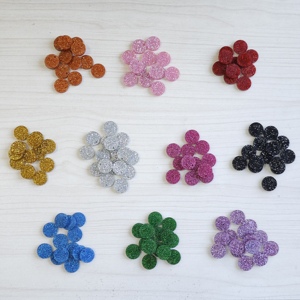 15mm Colorful Solid Color Glitter Acrylic Flatbacks Plastic for Earrings Keychains Phone case Badge Festival DIY Decoration