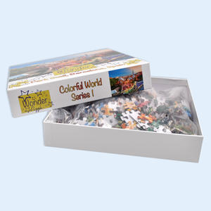 Livraison directe de 1000 pièces de puzzle, machine à puzzles personnalisée, jeux de puzzles avec boîte couleur - Product Image 1