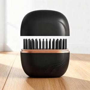 0728 Ptc <b>Heating</b> Lightweight Hair Straightening Tools Multi-temperature Degree Compact Brush Auto Shut-off Portable Hot Comb - Product Image 4