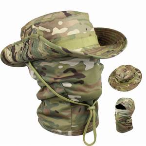 หมวกบักเก็ตลายพรางแบบมีรูเดียวพร้อมบาลาคลาวา ขายส่ง มีสินค้าในสต็อก หมวกตกปลาแบบปรับได้ - Product Image 1