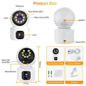 4MP lente dual interior WIFI inalámbrico PTZ Bullet Dome CCTV Cámara inteligente detección humana ICSee aplicación nube memoria tarjeta SD vigilancia - Product Image 4