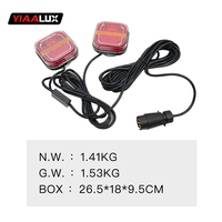 Kit de feux arrière de remorque de camion rechargeables carrés avec prise US 12V 24V, montage magnétique, feu stop arrière pour camionnette
