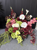Großhandel Hochwertige Tropische Tischdekoration Künstliche Blumenkugel 60cm Rosa Blumenkugel für Hochzeitsdekoration