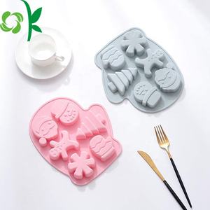 OKSILICONE plus récent arbre de noël 6 trous moule à gâteau en Silicone pour tasse gâteau Santa Bell pour cuisine bricolage cuisson Silicone moule à bonbons - Product Image 6
