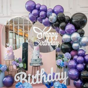 Ballons métalliques bleu galaxie et violet, ballons imprimés étoiles, décorations de fête sur le thème de l'espace pour fête d'anniversaire d'astronaute - Product Image 2