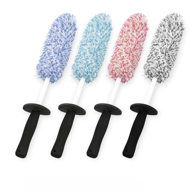 Щетка для чистки колесных дисков из микрофибры, пластиковая щетка с длинной ручкой для чистки автомобильных колес из микрофибры