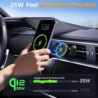 Chargeur de voiture sans fil Qi2 en gros, commande en gros, support 3-en-1 à ventouse 90LBS 25W, compatible dropshipping pour tous les smartphones