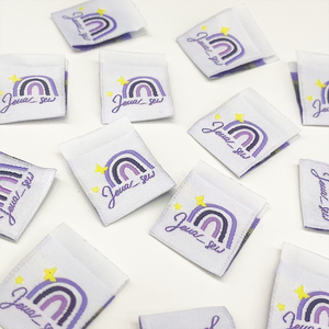 Etiquetas personalizadas de satén tejido con corte láser para prendas, ribetes de tela con logo para cuello, dobladillo de camisetas, bolsos y zapatos - Product Image 6