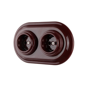 Enchufe de pared de <span class=keywords><strong>porcelana</strong></span> europeo alemán eléctrico <span class=keywords><strong>Vintage</strong></span> de cerámica empotrada - Product Image 5