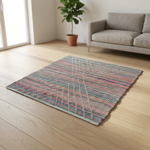 Alfombra Rectangular de Yute Tejida a Mano con Patrón Geométrico, Estilo Bohemio, Base de Algodón, para Decoración de Sala de Estar - Product Image 3
