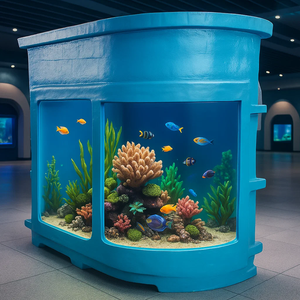 Modern White <b>Glass</b> Fish <b>Tank</b> Super Large for Saltwater Corals for Outdoor Living 220 Volt Enhanced Design Fiberglass Plastic - Product Image 1