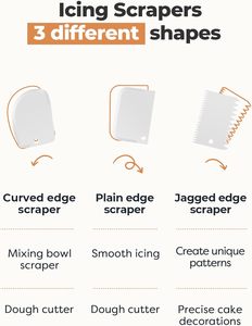 طقم تزيين الكيك 71 قطعة مع قاعدة دوارة للكيك و12 فوهة تزيين مرقمة و2 ملعقة تقليب و3 مشط تزيين وكاشطة - Product Image 6