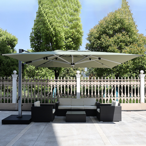 Parasol d'extérieur commercial robuste en aluminium, étanche, sur mesure, pour hôtel, patio et jardin, à énergie solaire, à bras déporté, DC-UP - Product Image 1
