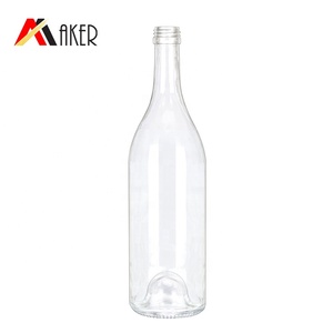 Nouvel article vide rond 750ml clair <span class=keywords><strong>vodka</strong></span> whisky brandy bouteille d'<span class=keywords><strong>alcool</strong></span> en verre avec bouchon en aluminium - Product Image 2