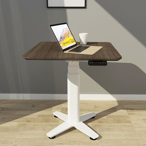 बिजली ऊंचाई समायोज्य एकल पैर एक मोटर डेस्क पहियों के साथ चल कॉफी टेबल - Product Image 1