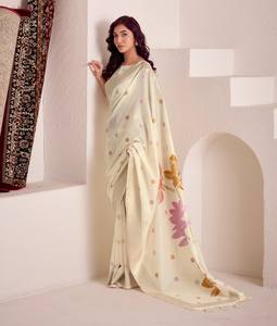 Nuevo último Lino suave con pallu de jequard grande con Sari pesado con piezas de blusa de lujo - Product Image 2