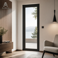 Porte simple en aluminium à cadre noir minimaliste de qualité supérieure pour balcon de villa, taille standard, haute précision, prix bas, livraison rapide
