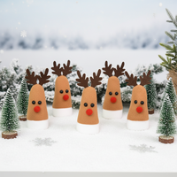Polar Kumaş Noel Şapkası Xmas Şapka Kılıfı Üst Kaplama Ren Geyiği Mini Noel Baba Şapkası Şarap Şişesi için 2 Renkli Termal Transfer Baskı