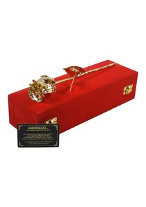 ของขวัญวันวาเลนไทน์ ดอกกุหลาบแท้เคลือบทอง 24K ดีไซน์หรูหรา บรรจุในกล่องตกแต่งสวยงาม ของขวัญวันครบรอบ ดอกกุหลาบธรรมชาติ - Product Image 4