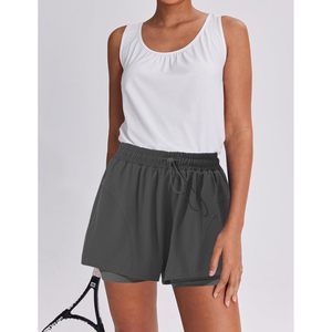 FOXA Short de sport pour femme taille haute 2 en 1 avec poches zippées, séchage rapide et respirant - Product Image 3