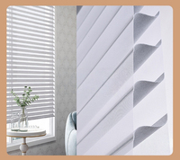 Stores électriques transparents élégants de style Shangri-La à aubes horizontales souples pour appartements chambres à coucher salons