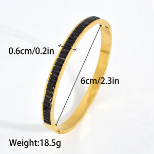 Bracelets en acier inoxydable plaqués or 14 carats avec zircon cristal de couleur personnalisée pour l'anniversaire des femmes - Product Image 6