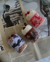 Luxe geurkaars dessertkaars handgemaakte kunstkaars glazen pot roze oranje schattige stijl Valentijnsdag huisdecoratie