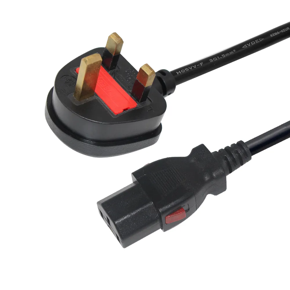 Hot Verkoop Bsi Goedgekeurd 3 Pin Fused 10a 250V H05vvf 3X0.75 Mm3 Ac Pvc Jasje Puur Koperen Netsnoer Kabel