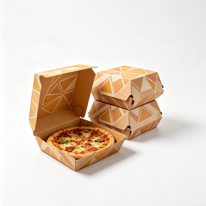 Boîtes à emporter robustes en papier kraft pour hamburgers, poulet frit, frites et biscuits – Emballage jetable anti-fuite - Product Image 5