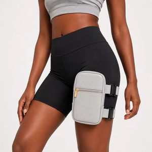 Sac de jambe en cuir PU grain litchi en gros, sacoche de cuisse/motocycliste personnalisable avec logo, pochette zippée pour extérieur, OEM ODM - Product Image 4