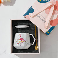 Cadeau de la Saint-Valentin 2026, cadeau pour les invités, les couples, tasse en marbre personnalisée, tasses en céramique avec couvercle et cuillère, cadeaux de mariage personnalisés