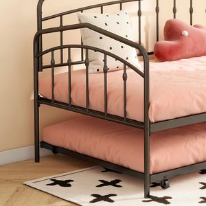 Kim loại đôi đi văng với trundle giường đôi Heavy Duty thép thanh hỗ trợ giường đôi với kéo ra trundle giường 4 bánh - Product Image 6