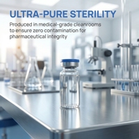 Botol Kaca Transparan Steril 2ml/5ml/10ml untuk Obat, Botol Porsi Cairan Stok Bubuk Beku Kering