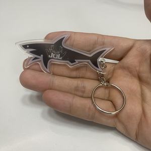 Стильный индивидуальный двухсторонний брелок с узором акулы из нержавеющей стали, кольцо для ключей для сумки, украшения на молнии автомобиля - Product Image 3