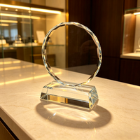 Base de plaque de trophée en cristal biseauté, gravable au laser, écologique, imprimée UV, récompense en cristal transparent, personnalisable pour cérémonie d'entreprise