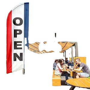 Drapeau de plage publicitaire personnalisé en polyester imprimé pour restaurants et entreprises - Product Image 5
