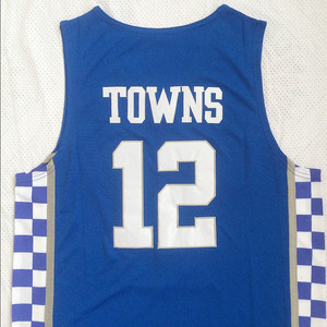 Factory Wholesale College Basketball Jerseys #12 <strong>Towns</strong> Stitched Plain Basketball Jersey - Product Image 3