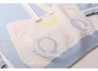 Pull en tricot personnalisé pour femmes à manches longues, col rabattu, pull en tricot pour femmes, épaules tombantes, dessin animé, jacquard, pull en tricot pour femmes
