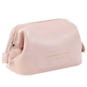 New Design Travel Cosmetics Toiletry <b>Pouch</b> Bag <b>Waterproof</b> Zipper PU Leather Storage Bag Portable Makeup Organizer Bag - Product Image 5