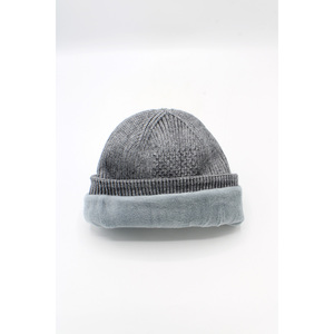 Custom Logo Beanie 16611a Grey Stretch Knit <b>Pom</b>-<b>Pom</b> <b>Hat</b> <b>For</b> Winter Sports And Corporate Team Promotion - Product Image 3