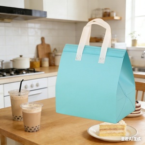 Luxury PP Non-Woven Insulated Takeout Bags with Self-Sealing Zipper for Food Service and Bubble Tea - Product Image 1