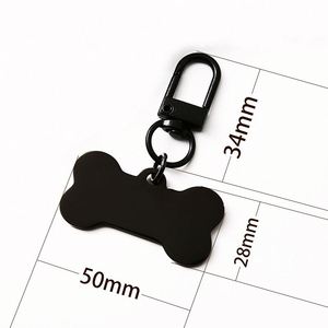Pendentifs personnalisables en acier inoxydable pour clés, gravés au laser, imprimés UV, en forme d'os pour identification d'animaux de compagnie - Product Image 2