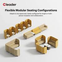 Cabina Acústica Ergonómica con Tapicería de Tela, Asientos con Separación para Privacidad, Espacio de Trabajo Silencioso, Cabina de Oficina Modular Comercial, Sofá