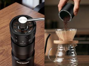 เครื่องบดกาแฟแบบ<span class=keywords><strong>มือ</strong></span><span class=keywords><strong>หมุน</strong></span>อลูมิเนียมอัลลอยด์ปรับได้ พร้อมด้ามจับไม้วอลนัท - Product Image 4