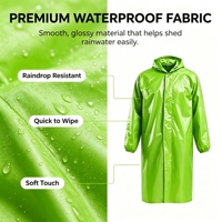 Poncho de pluie réfléchissant en tissu Oxford robuste pour hommes adultes, style coupe-vent une pièce, imperméable de sécurité pour le travail en extérieur