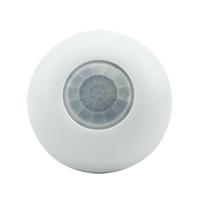 Détecteur PIR infrarouge filaire monté au plafond, portée 10 m, ABS, 9-16 VDC, capteur de mouvement à 360 degrés, alarme lumineuse pour systèmes d'alarme