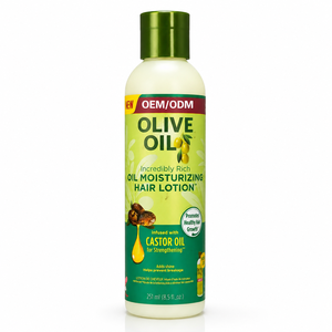 Loción Capilar Hidratante de Aceite de Oliva al por Mayor con Aceite de Ricino para el Crecimiento del Cabello Seco y Dañado 251ml - Product Image 1