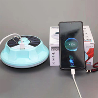 Lampu Tenda Camping Tenaga Surya dengan Power Bank, Lampu Camping LED Isi Ulang Tenaga Surya USB