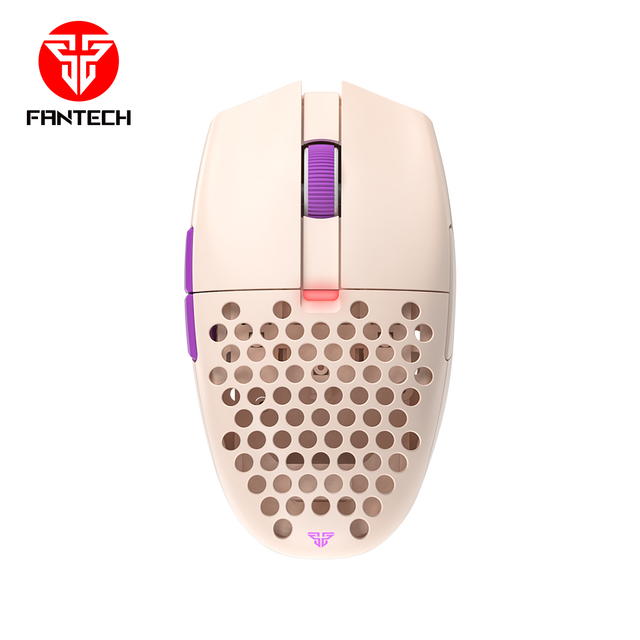 FANTECH XD7 Aria Beige New Dual Mode BT 2.4Ghz Wireless Pixart 3395 Lightweight 59 Grams Macro Gaming Mouse